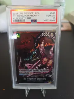 2025 One Piece OP13-089 Carrying On His Will St. Topman Warcury Alt Art PSA 10 - Image 1