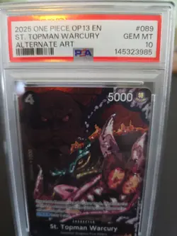 2025 One Piece OP13-089 Carrying On His Will St. Topman Warcury Alt Art PSA 10 - Image 3