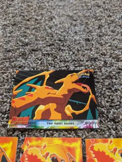 7 Topps Pokemon Cards. Cut Charizard. Charizard. Trapped. Tail End Holo - Image 2