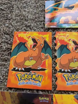 7 Topps Pokemon Cards. Cut Charizard. Charizard. Trapped. Tail End Holo - Image 3