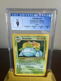 Pokemon Venusaur 18/130 Base Set 2 Holo Rare CGC 9 Graded Card 2000 - Image 1