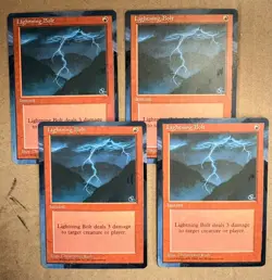 Lightning Bolt (4th Edition) ALTERED playset of four (4) extended art handpaint! - Image 1