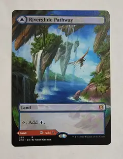 MTG Riverglide Pathway (Borderless) - Zendikar Rising Regular - NM Magic - Image 1