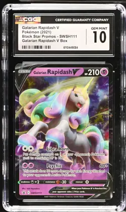 CGC 10 - 2021 Pokemon Galarian Rapidash V Box Galarian Rapidash V #SWSH111 - BSP - Image 1