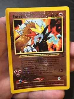 Entei Reverse Holo #34 WOTC Black Star Promo Double Swirl Pokemon TCG 2001 NM - Image 1