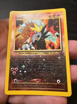 Entei Reverse Holo #34 WOTC Black Star Promo Double Swirl Pokemon TCG 2001 NM - Image 2