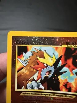 Entei Reverse Holo #34 WOTC Black Star Promo Double Swirl Pokemon TCG 2001 NM - Image 3