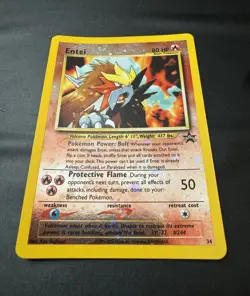 Entei Reverse Holo #34 WOTC Black Star Promo Double Swirl Pokemon TCG 2001 NM - Image 5