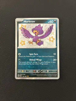 Pokemon TCG Murkrow Scarlet & Violet: Paldean Fates 181/091 Holo Shiny Rare - Image 1