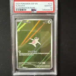2024 POKEMON SSP EN-SURGING SPARKS ILLUSTRATION RARE #212 SLAKOTH PSA 10 - Image 1