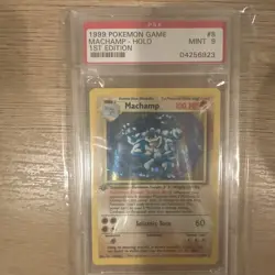 Pokemon Machamp Base Set 1st Edition Holo Rare #8 PSA 9 Mint - Image 1