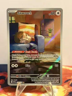 Pokemon TCG Skwovet Scarlet &Violet Base Illustration Rare #222/198 - Image 1