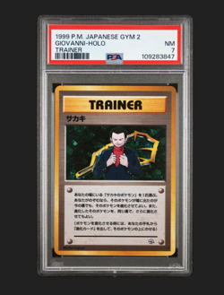 1999 Pokemon Trainer Giovanni Holo (Japanese) Gym 2 - PSA 7 (NM) - Image 1