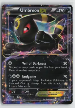 Umbreon EX 55/124 Holo EX Rare Fates Collide Pokemon NM - Image 1