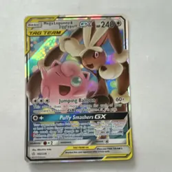 Pokemon Mega Lopunny & Jigglypuff GX Ultra Rare Holo 165/236 240 HP Cosmic Ecli… - Image 1