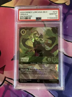 Disney Lorcana Ursula Deceiver of All Enchanted PSA 10 Graded - Image 1