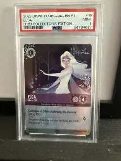 2023 Disney Lorcana D100 Promo Elsa Gloves Off Alternate Art #19 PSA 9 MINT - Image 1