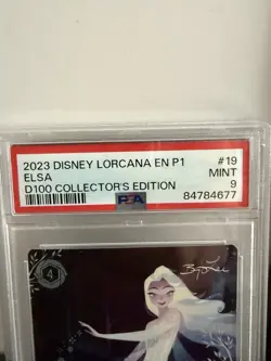 2023 Disney Lorcana D100 Promo Elsa Gloves Off Alternate Art #19 PSA 9 MINT - Image 2
