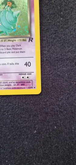 🔥Dark Slowbro 12/82🔥 Vintage Rare Holo Pokemon Card Team Rocket LP - Image 4