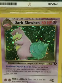 Pokemon Team Rocket Set 2000 Holo Dark Slowbro 12/82 Ace Graded 3 Good Swirl - Image 3