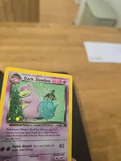 🌀Swirl🌀Pokemon Dark Slowbro 12/82 Team Rocket Holo Swirl Vintage Card WOTC - Image 3