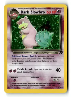 Pokemon Card Dark Slowbro (12) LP Team Rocket Holo Rare 12/82 - Image 1