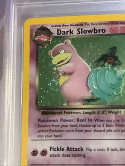 PSA 9 Dark Slowbro Team Rocket 12/82 Unlimited Pokemon Card Holo MINT WITH SWIRL - Image 3