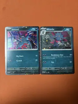 Sneasel 020 & Weavile 021 - Cosmos Holo Black Star Promo Set Pokemon TCG NM - Image 1