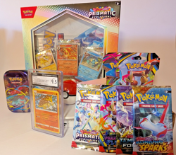NFS Pokemon TCG HUGE Gift Bundle - Prismatic Poster + Pokeballs + Mega Tin - Image 1