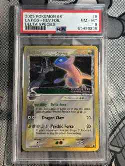 2005 POKEMON EX DELTA SPECIES #9 LATIOS-REVERSE FOIL PSA 8 - Image 1