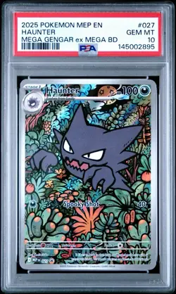 2025 Pokemon Haunter 027 Mega Gengar EX Mega Battle Deck PSA 10 GEM MINT - Image 1