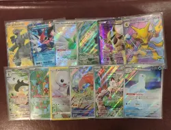 Pokemon Tcg Mixed Lot Shiny Full Art Alakazam Ash Greninja Meowth - Image 1