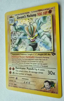 Pokemon Giovanni's Machamp 6/132 Holo Rare Unlimited Gym Challenge LP/NM - Image 2
