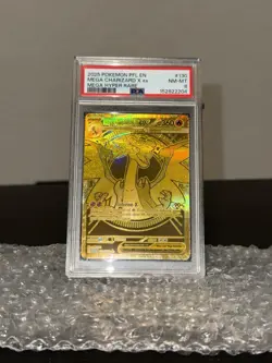 Pokemon 2025 Mega Charizard X ex 130/094 Gold Hyper Rare Phantasmal Flames PSA 8 - Image 2