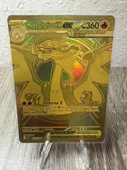 Mega Charizard X ex Gold Hyper Rare 130/094 Pokemon Phantasmal Flames English - Image 1