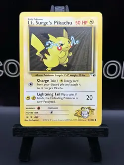 Lt. Surge's Pikachu Gym Heroes 81/132 Regular Common 1999 WOTC Pokemon TCG LP - Image 2