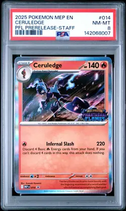2025 POKEMON MEP EN-ME BLACK STAR PROMO #014 CERULEDGE PSA 8 - Image 1