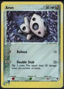 Aron 25/109 Reverse Holo Ruby & Sapphire Pokemon Near Mint - Image 1