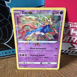 Pokemon Zacian Swsh04: Vivid Voltage Amazing Rare 082/185 Holo - Image 1