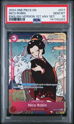 2024 ONE PIECE ENGLISH VERSION 1ST ANV SET #017 NICO ROBIN PSA 10 - Image 1