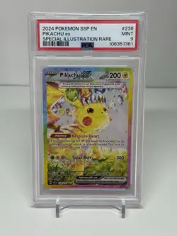 Pokemon Pikachu TCG Surging Sparks EX Card 238/191 PSA 9 - Image 1