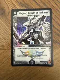 2004 Duel Masters Trading Card Zagaan Knight of Darkness s6/S10 Holo Foil - Image 1