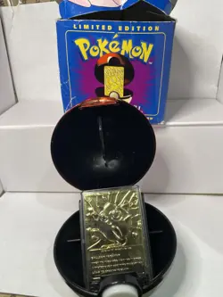 Pokemon 23k Gold Plated Jigglypuff Trading Card COA 1999 Blue Box Burger King - Image 1