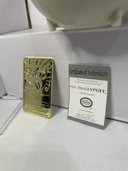 Pokemon 23k Gold Plated Jigglypuff Trading Card COA 1999 Blue Box Burger King - Image 4