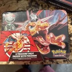Pokemon TCG CHARIZARD Collectors Treasure Chest Lunchbox Tin BRAND NEW SEALED - Image 1