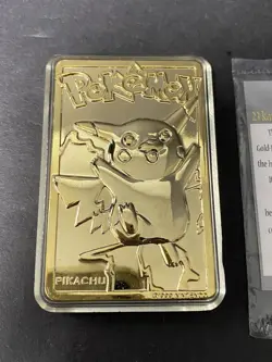 1999 Pikachu Pokemon 23k Gold Plated Trading Card Burger King with Certificate - Image 2