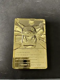 1999 Pikachu Pokemon 23k Gold Plated Trading Card Burger King with Certificate - Image 4