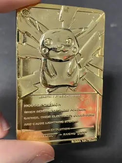 1999 Pikachu Pokemon 23k Gold Plated Trading Card Burger King with Certificate - Image 5