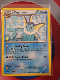 Pokemon TCG Vaporeon Stage 1 Holo Promo Card English 2012 BW89 Nice! - Image 1