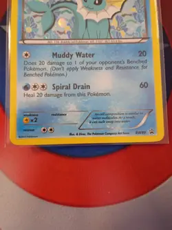 Pokemon TCG Vaporeon Stage 1 Holo Promo Card English 2012 BW89 Nice! - Image 2